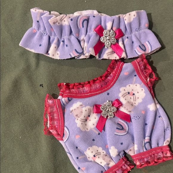 Cute Purple Cloud Patterned LABuBu Outfit with Headband - Picture 3 of 3